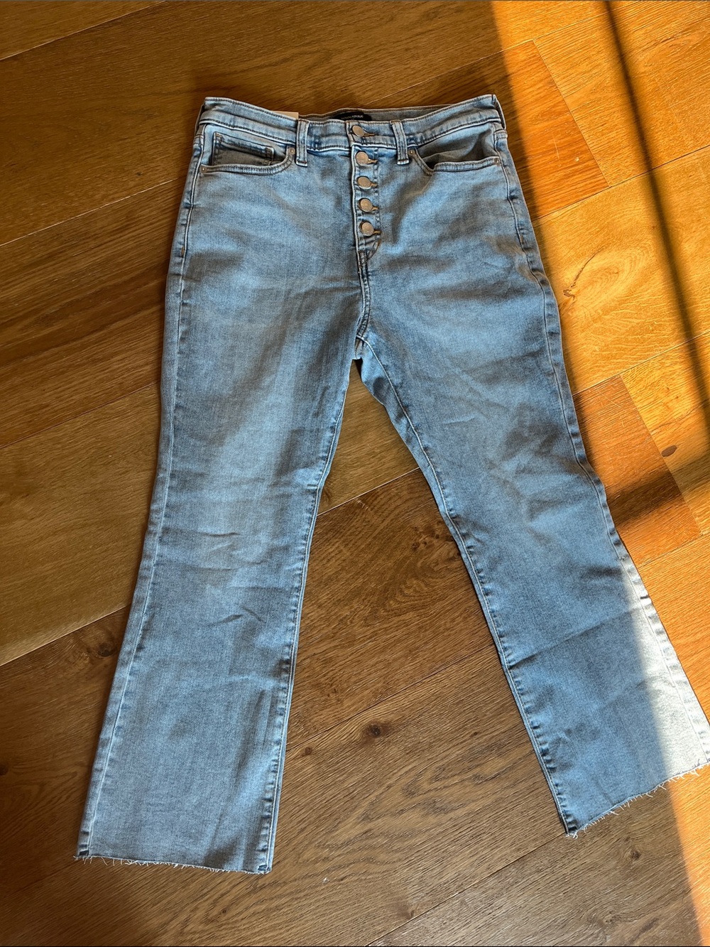 Banana Republic Light Blue High-Rise Flare Jeans with Button Fly